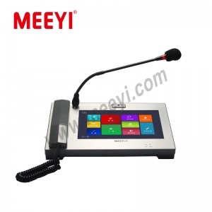 IP network one touch emergency paging microphone audio and visual